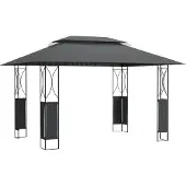 Syfax Prieel met dak 400x300x270 cm staal antracietkleurig