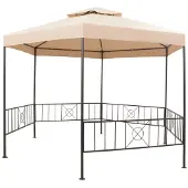 vidaXL Tuinprieel 323x265 cm hexagonaal beige
