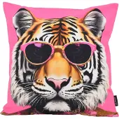 Gek op kussens! Funky tiger | 45 x 45 cm | kussenhoes | katoen/polyester