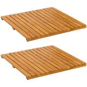 vidaXL Badmat Effen Bruin 50 x 50 cm Massief Acacia Hout