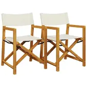 vidaXL Regisseursstoelen 2 st inklapbaar stof crèmewit