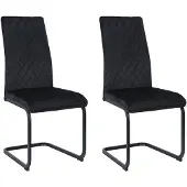 Notio Living Valbourg-Eetkamerstoel - Zwart Fluweel - Set van 2