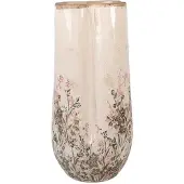 Clayre & Eef Vaas Ø 16x36 cm Beige Keramiek
