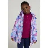 Mountain Warehouse Waterdichte jas Dale Bloemen voor kinderen (Paars)