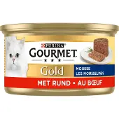 Gourmet 24x Gold Kattenvoer Nat Mousse Rund 85 gr