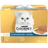 Gourmet Gold Mousse - Kattenvoer Natvoer - Konijn Rund Kalf & Lam - 24 x 85 g