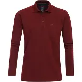 REDMOND Casual Regular Fit Poloshirt lange mouw rood, Effen