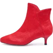 Woden Enkellaarsjes 'Saga Cowhair' rood