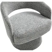 Vente-unique Draaibare fauteuil in grijze chenille stof - FEDOTE