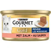 Gourmet Gold Mousse met zalm kattenvoer (blik 85 g) 1 tray (24 x 85 g)