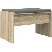vidaXL Hallenbank met kussen Sonoma Eik 63 x 38 x 40 cm