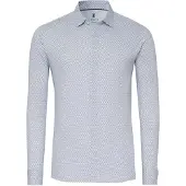 Desoto Slim Fit Jersey overhemd blauw, Stippen