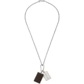 Emporio Armani Ketting donkerbruin / zilver