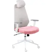 Beliani ORYN - Bureaustoel - Grijs/Roze - Mesh