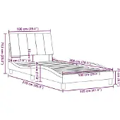 vidaXL Bedframe zonder matras "Hanko" 100x200 cm stof lichtgrijs