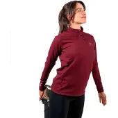 Altus Malaren Half Rits Lange Mouw T-shirt Rood M Vrouw