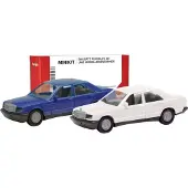 Herpa Mercedes Benz 190E, blauw en wit 012409-009 H0