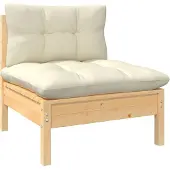 vidaXL 7-delige Loungeset met crèmekleurige kussens grenenhout