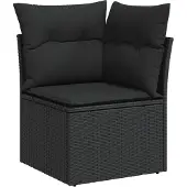 vidaXL Tuinbank Set 9 st 6-Aantal zitplaatsen Zwart