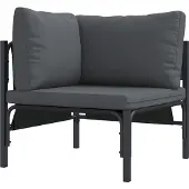 vidaXL Tuinset met 9 zitplaatsen, zwart, staal