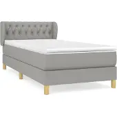 Syfax Boxspring met matras stof lichtgrijs 100x200 cm