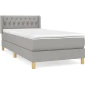 Syfax Boxspring met matras stof lichtgrijs 100x200 cm