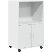 vidaXL Rolkast 55x40x91 cm bewerkt hout wit