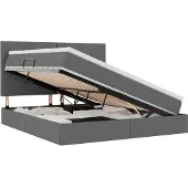 vidaXL LED opbergbed met matras Donkergrijs 180 x 200 cm Stof