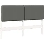 vidaXL Gestoffeerd hoofdbord met hoofdeinde Wit en Lichtgrijs 150 cm