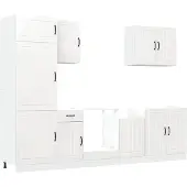 vidaXL 7-delige Keukenkastenset Lucca bewerkt hout wit