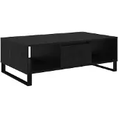 vidaXL Salontafel Zwart Eiken 104 x 60 x 35 cm Bewerkt hout