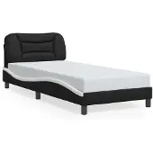 vidaXL Bedframe zonder matras "Hvar" kunstleer zwart en wit 80x200 cm