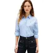 Tommy Hilfiger Blouse 'Regular Fit Flag Embroidery' navy / royal blue/koningsblauw / rood / wit