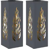 vidaXL Zonnepaneel LED straatlamp, 2 stuks, warm wit licht, 18 x 18 x 50 cm