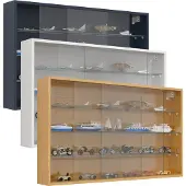 VCM Houten glazen hangende vitrinekast Muur vitrinekast Decoratieve verzamelaar vitrinekast Drivalo XL
