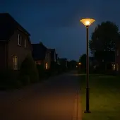 Forge Moderne Lantarenpaal - Lichtmast | Compleet | 3 meter | Zwart | Ronde lampenkap