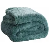 DoubleDry Teddy fleece deken ultrazacht 130x170 groen