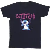 Disney Meisjes T-shirt Lilo en Stitch Graffiti Katoen (Marineblauw)