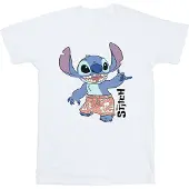 Disney Meisjes Lilo & Stitch Bermuda Shorts Katoen T-Shirt (Wit)