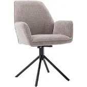 Tower Living Eetkamerstoel Amaro met armleuning draaibaar - stof Nature 120 Beige grey