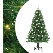 vidaXL Kunstkerstboom Groen 150 cm PVC en Staal en Kunststof