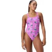 Speedo Allover Digital Starback Swimsuit Paars UK 36 Vrouw