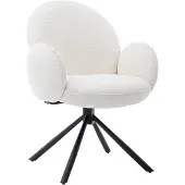 Tower Living Eetkamerstoel Imola - Wit Stof - 66x66x91cm