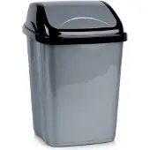 Orion - Plastic Prullenbak - Grijs - 16 l - Uitschuifbare Deksel