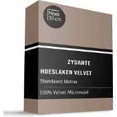 Zydante Hoeslaken Velvet - Taupe 160 x 200 cm