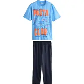 Next Pyjama kort marine / azuur / mandarijn / rood