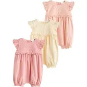 Next Rompertje/body pasteelgeel / abrikoos / rosa