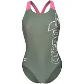 Arena - Women's Scratchy Swimsuit V Back - Badpak 38, olijfgroen
