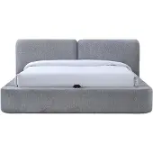 Vente-unique Bed met opbergruimte stof grijs 140 x 190 cm