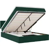 vidaXL Ottoman bed met matras 140x190cm fluweel donkergroen